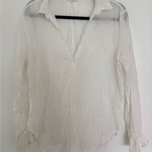 Lou & Grey Sheer White Blouse